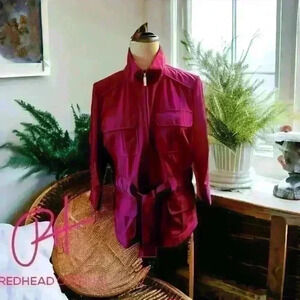 St John collection safari jacket bright purple pink